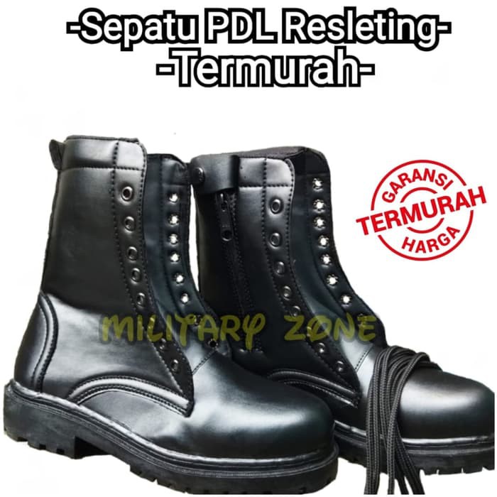 PROMO SEPATU PDL RESLETING SECURITY SATPAM LINMAS POLRI TNI KULIT EKO