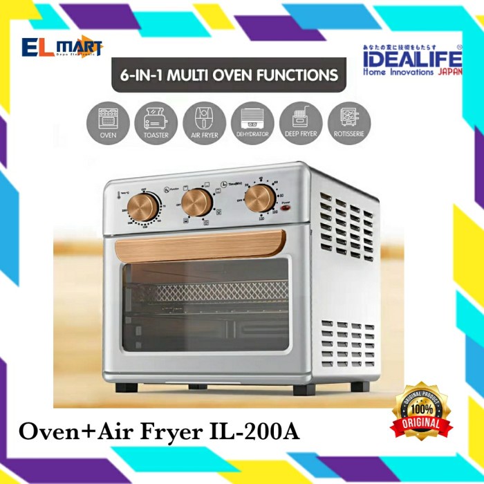 Oven Air Fryer 6in1 Idealife IL 200A IL200A 200 A 25L 25 Liter