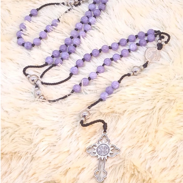 Kalung Rosario Batu Lavender