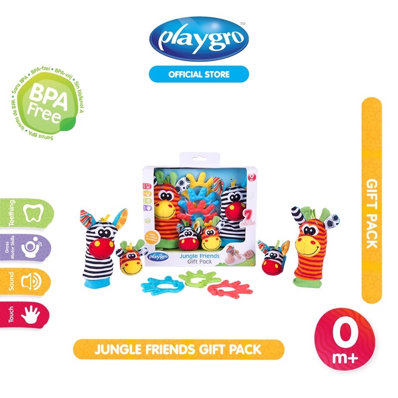 Playgro Baby Jungle Friends Gift Pack - 1 Set Hadiah/Kado untuk Anak Bayi