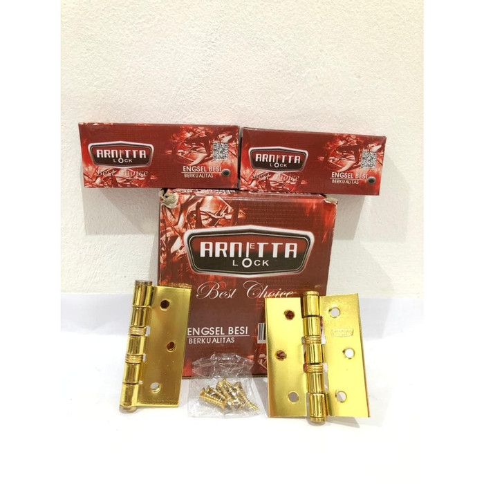 Arnietta Engsel Pintu / Jendela / Engsel Tebal 4"Inch GP Arnetta Gold