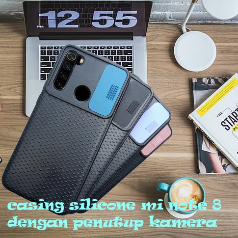 CASING CASE SILICON MI NOTE 8 DENGAN TUTUP KAMERA