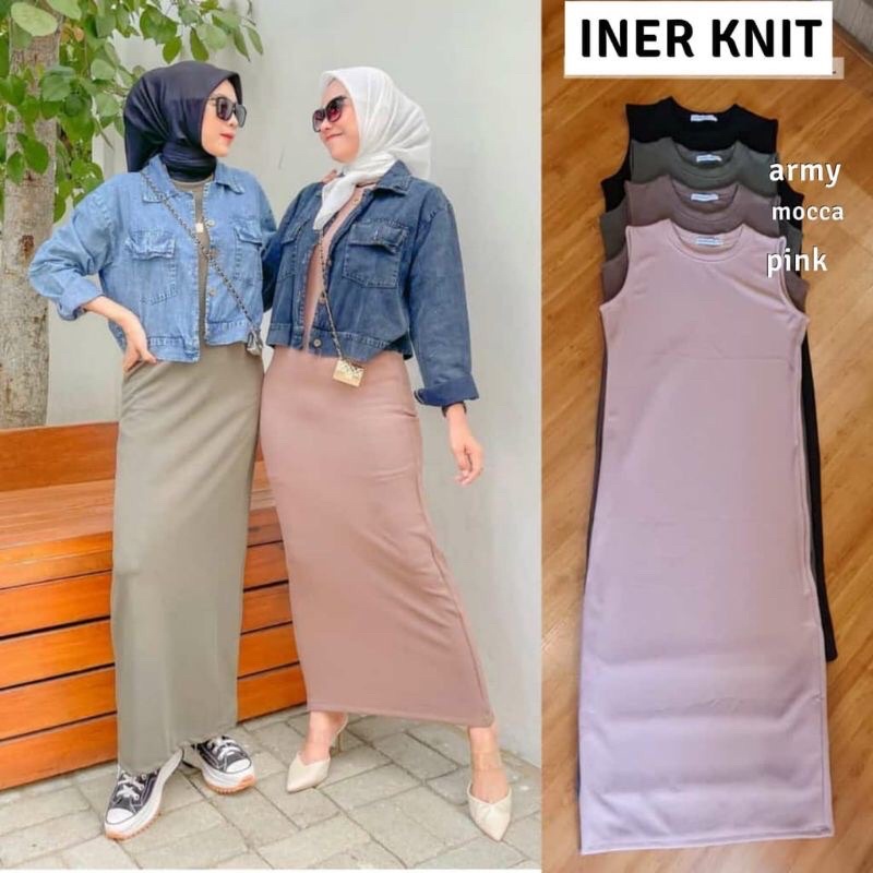 INNER DRESS RAJUT WANITA/ INNER DRESS DALEMAN WANITA HITS / DRESS TANPA LENGAN  / INNER DRESS WANITA