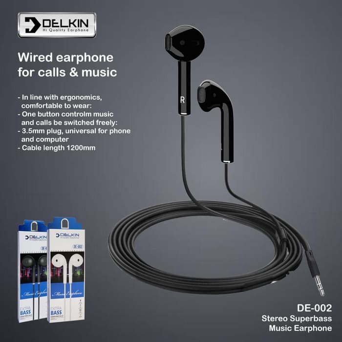 DELKIN EARPHONE-HEADSET-HANDFREE DK-02