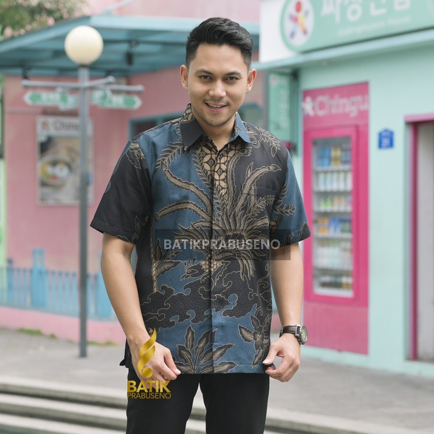 Janu Pendek Batik Pria Lengan Pendek Reguler Original Prabuseno Full Furing Modern Premium Branded H