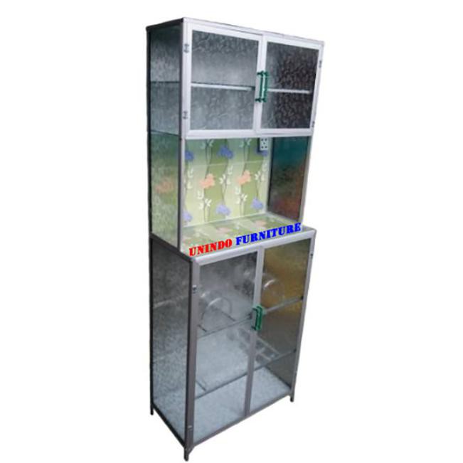 Rak Piring Lemari Dapur Aluminium Mini 2 Pintu Mommybusana
