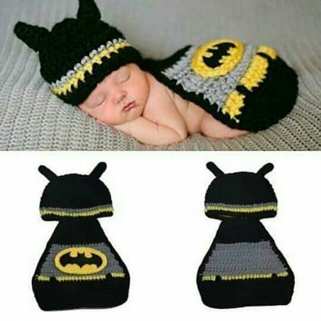 Batman Costume baju  bayi  kostum foto fotographi rajut  