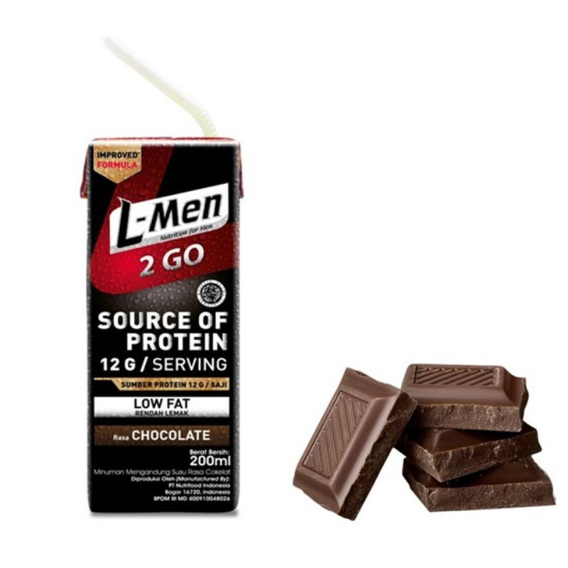 

L-Men Hi Protein 2 Go Chocolate 200 ml - Ready to Drink Tinggi Protein