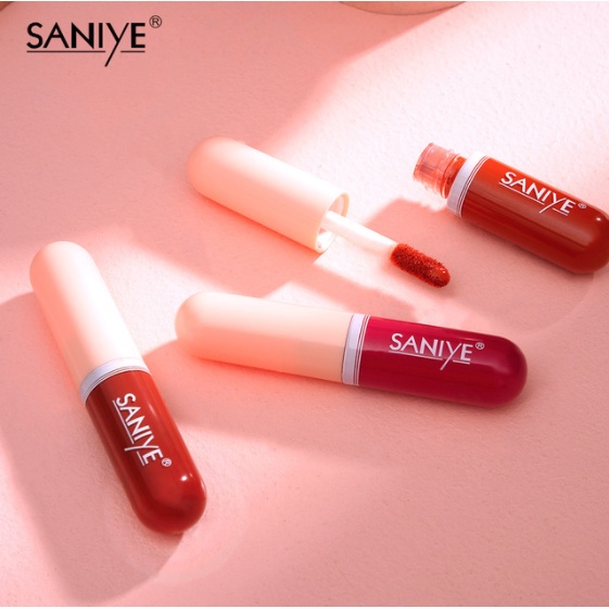 SANIYE Lip Tint Mini Kapsul Capsule Lipstick Liquid Matte 12 Warna Tahan Lama S01