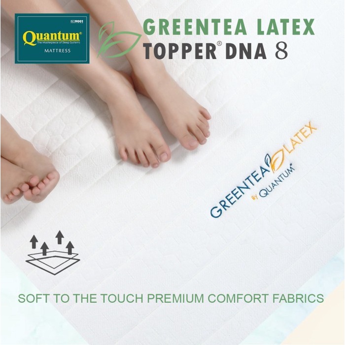 Quantum Topper Greentea Latex DNA 8cm - Kasur Busa Spring bed Springbed Alas Kasur Atasan Kasur Kasur Premium Kasur Terlaris Quantum