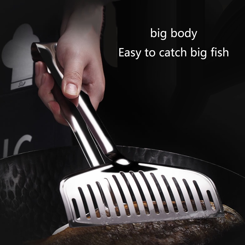Penjepit Makanan Ikan Goreng Multifungsi Bahan Stainless Steel