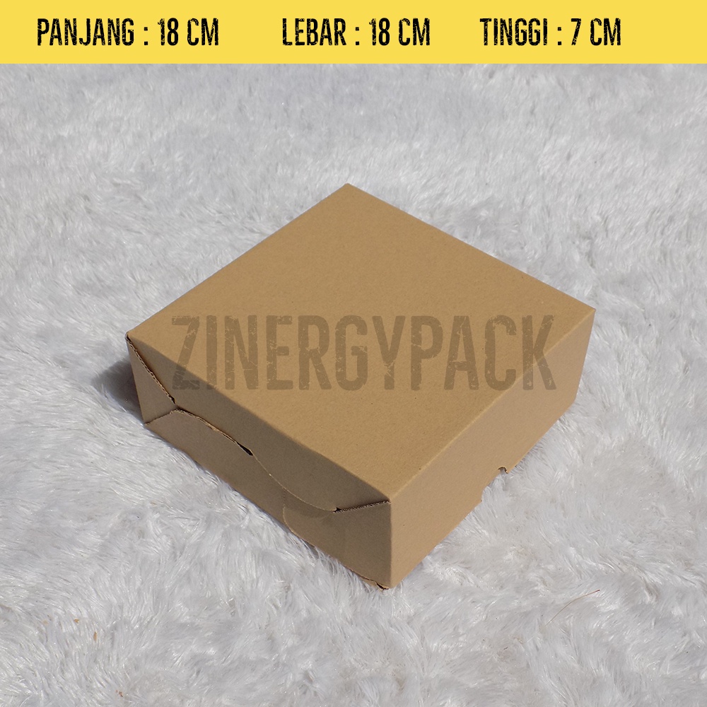 

Box Kardus E-Flute Coklat Untuk Packaging Olshop Sovenir Baju Kotak Kado Hampers Snack 18x18x7.5 CM