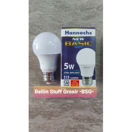 Lampu LED Hannochs NEW BASIC Hemat Energi 3, 5, 7, 9, 11, 14, 17 Watt - Cahaya Putih