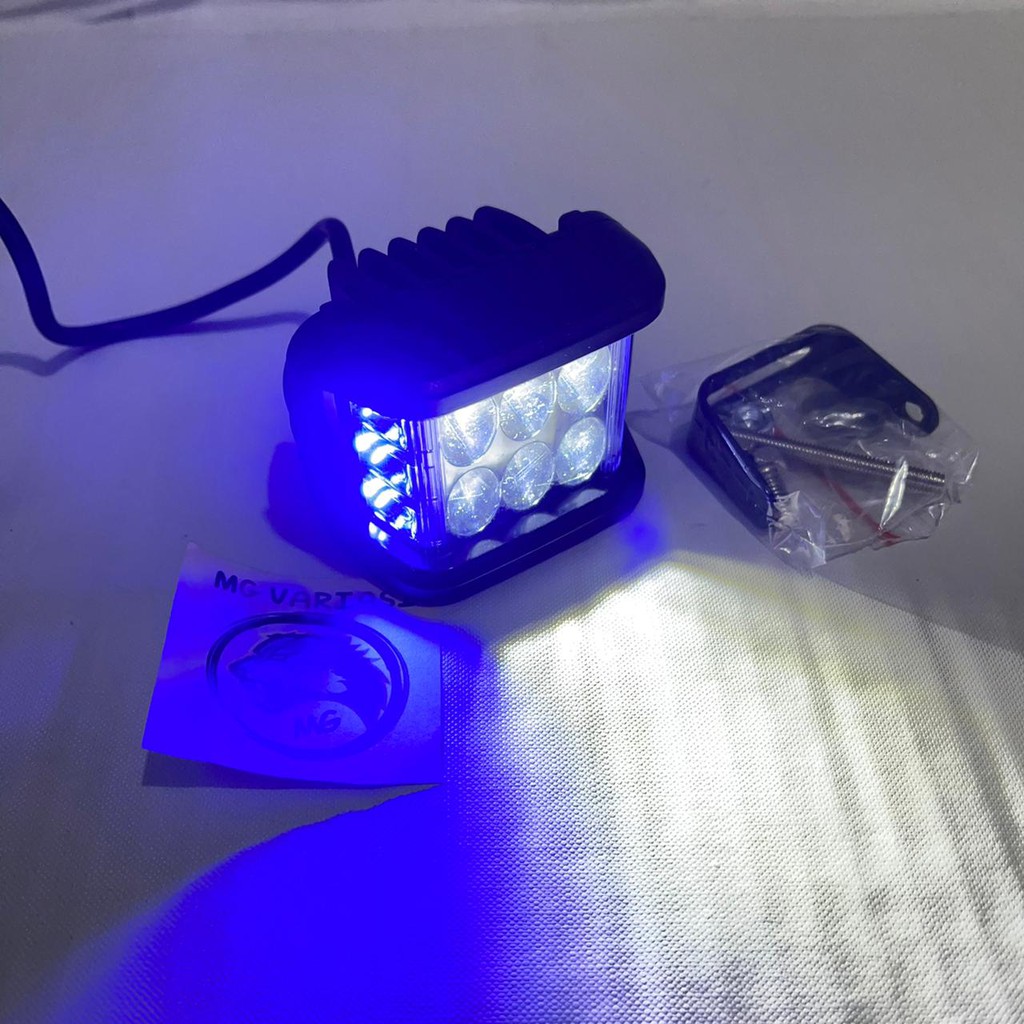 Lampu tembak sorot Cwl 6 led Cree 3 kabel bisa kedip lampu kiri kanan kedip biru merah
