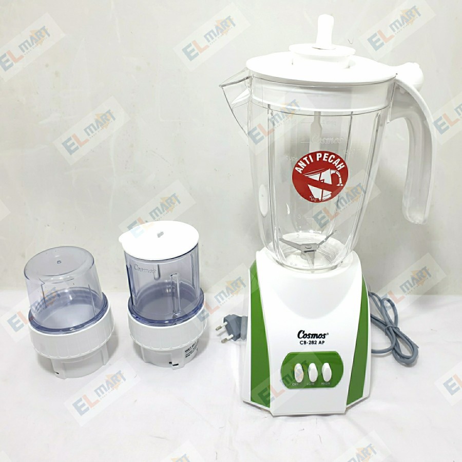 Cosmos CB 282 AP - 282AP 3 in 1 Blender Plastik 2 Liter Anti Pecah dua mata pisau original