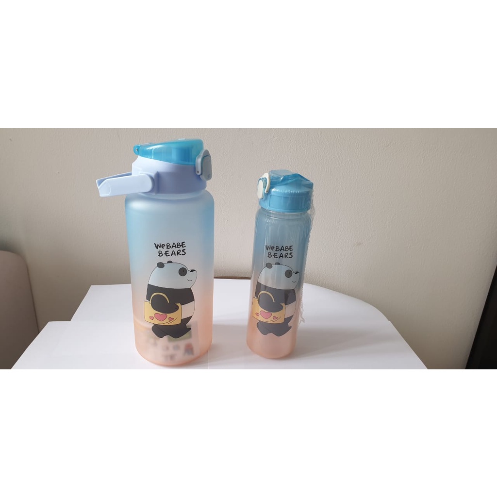 Botol Minum Couple Pasangan beranak Gradasi 2000 ml dan 800 ml Webabe Bear