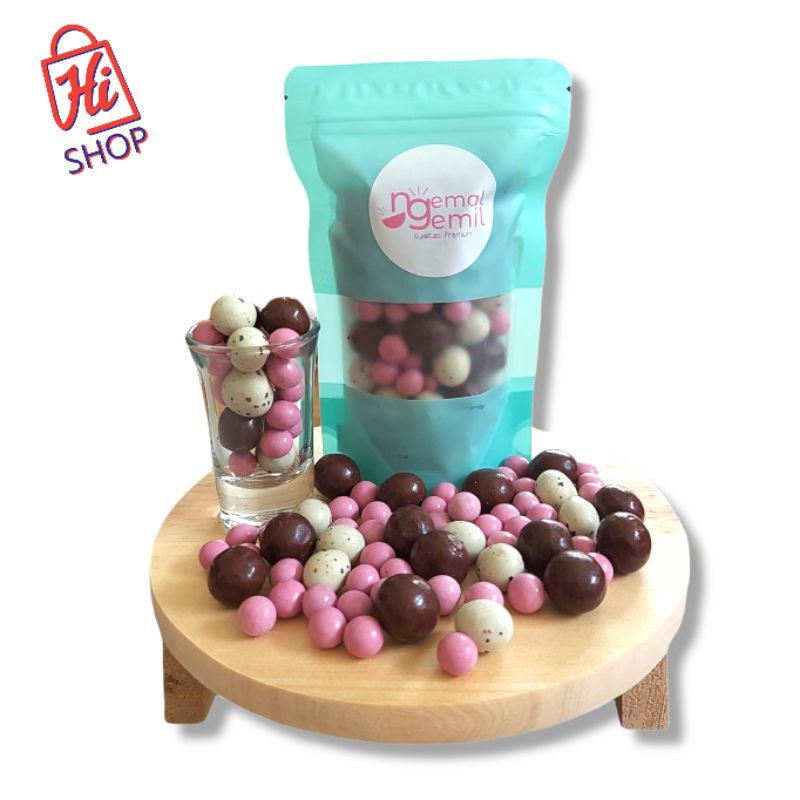 

Choco Ball 3In1 Coklat Isi Kacang Coklat Isi Biskuit Coklat Telur Puyuh Premium