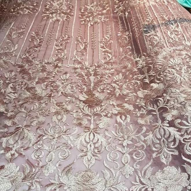 Kain/Bahan Tulle Bordir Korea/ Bahan Gaun,Kebaya,Rok,Dll.