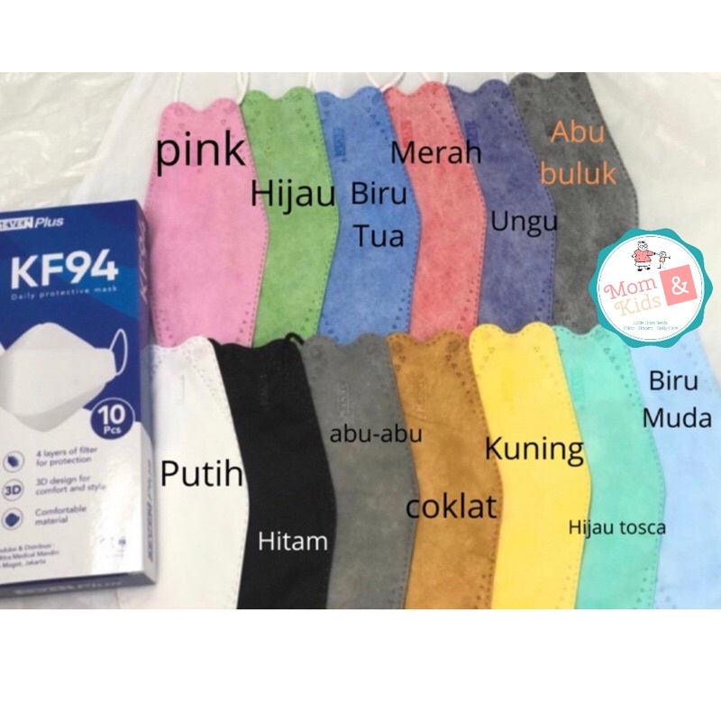 Masker Medis KF94 Seven Plus / Masker Medis Earloop 4 Ply KF94 (10 pcs)