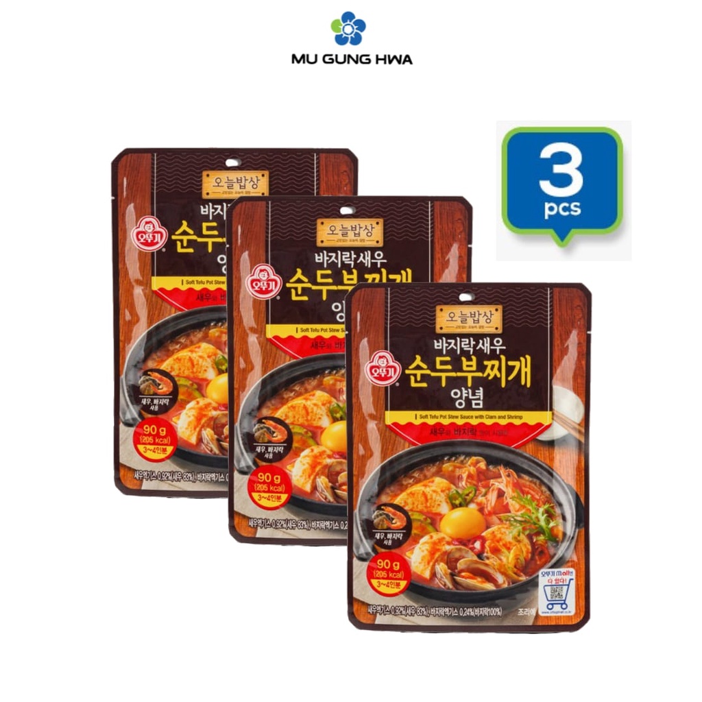 

Ottogi Soft Tofu Pot Stew Sauce With Clam And Shrimp 90gr/3Pcs