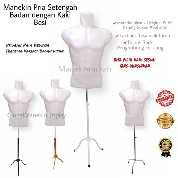 Jual Manekin Pria / Manekin Pria Setengah Badan ( PLASTIK ORIGINAL