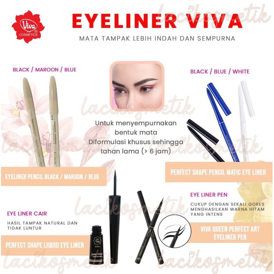 ✨LACIKOSME✨ VIVA EYELINER PENCIL ALIS MATIC - PERFECT ART EYELINER EYELASH MASCARA ORIGINAL BPOM