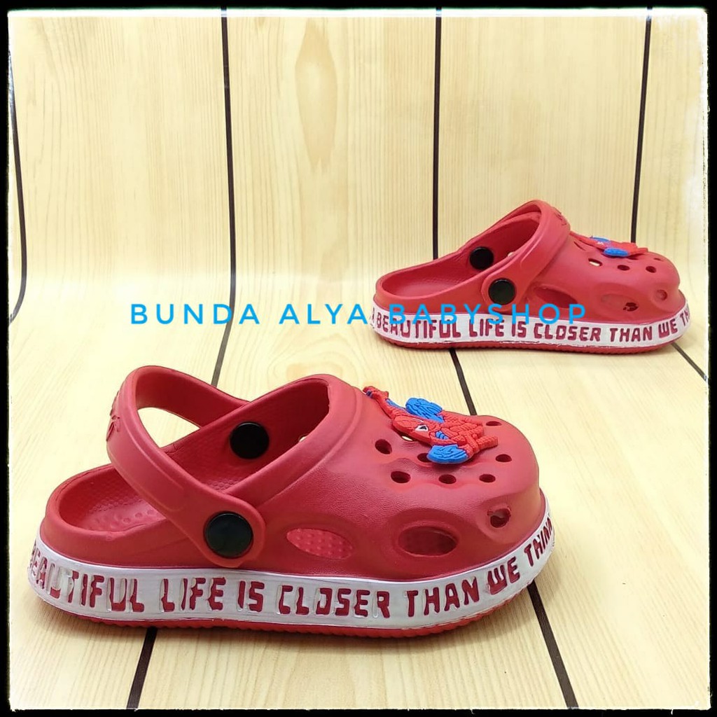 Sendal Anak Laki Laki Usia 1 2 3 4 5 Tahun MERAH Size 18 - 29 - Sepatu Sandal Anak Cowok Karet Anti Licin