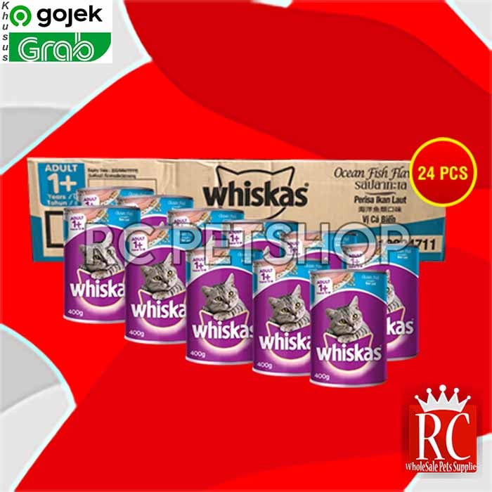 GOSEN Makanan Kucing Whiskas Kaleng Wetfod Grosir Dus Isi 24 PCS 400GR