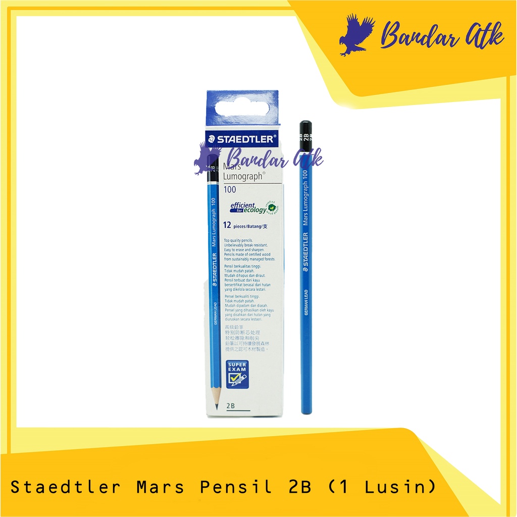 

Pensil Staedtler Mars Lumograph 2B Pencil Pensil Ujian [1 LUSIN]