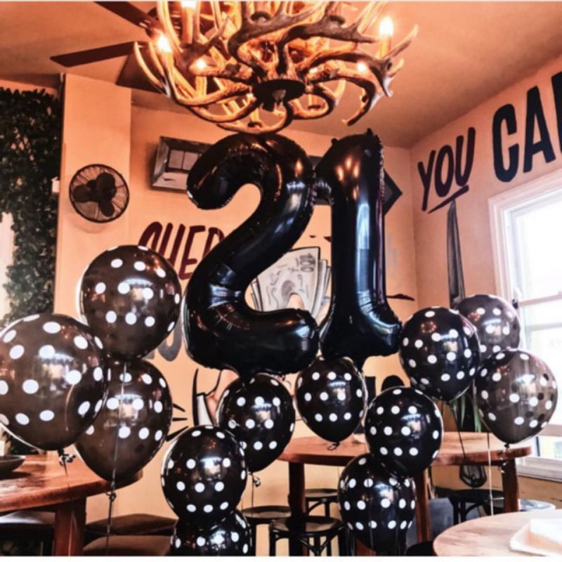 Balon Angka Jumbo Hitam 80cm