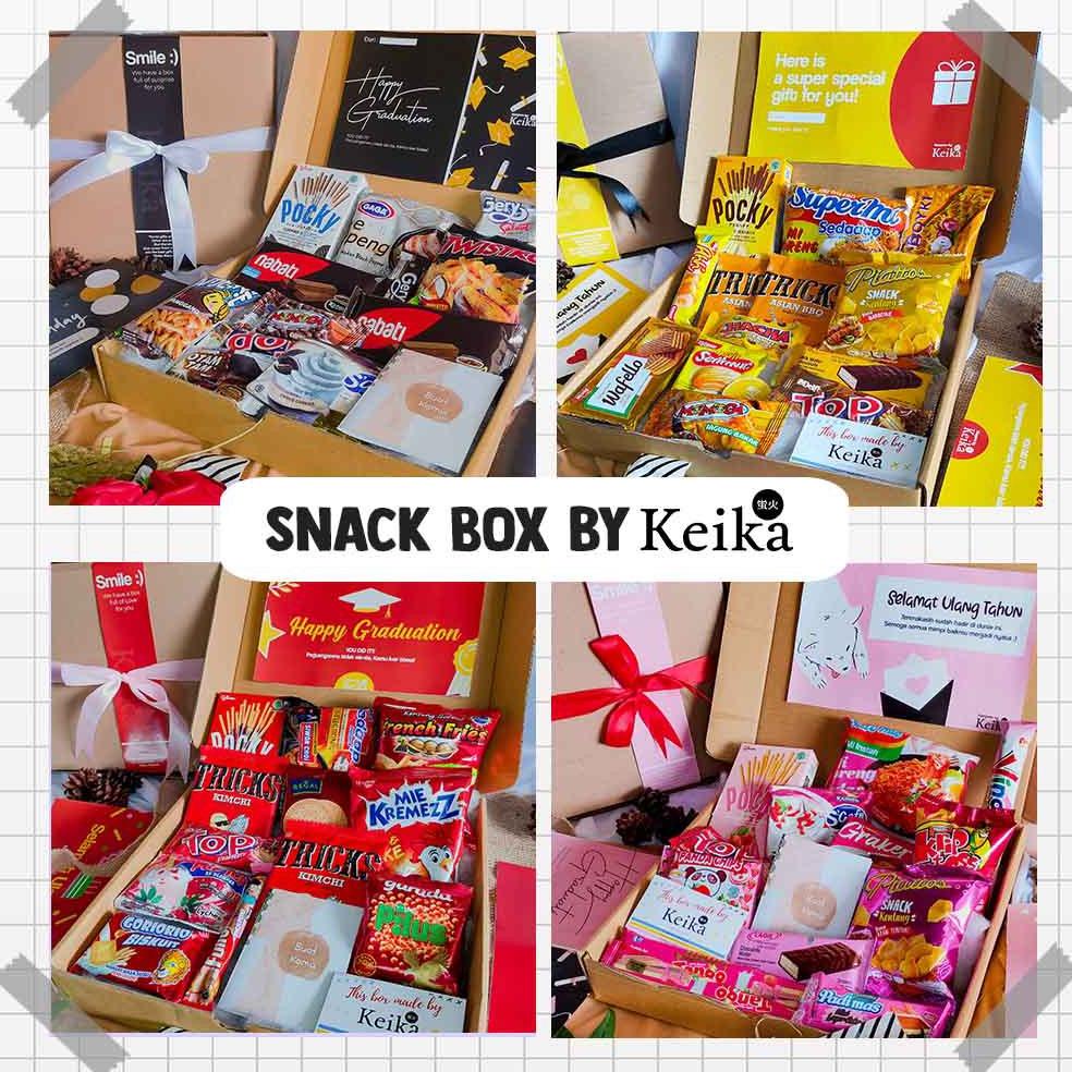 Snack Box 2 | Hampers Gift Ultah Kado Cewek Cowok Warna Hitam Pink Merah Snackbox Parcel Ulang Tahun