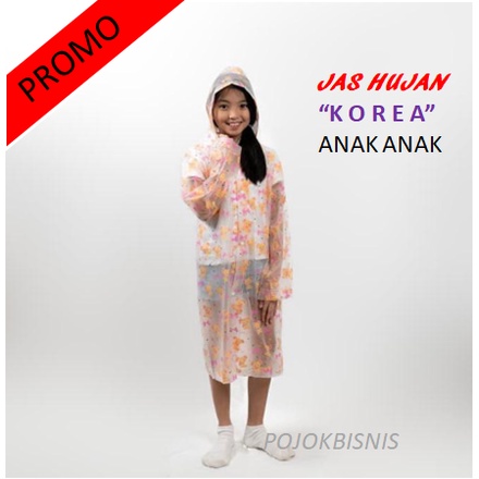 JAS HUJAN ANAK KOREA / JAS HUJAN TERUSAN ANAK MOTIF