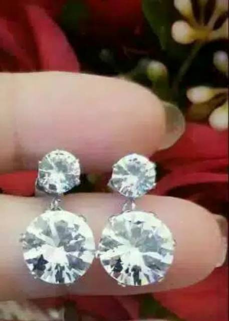 Anting giwang 2 Permata /anting anti luntur