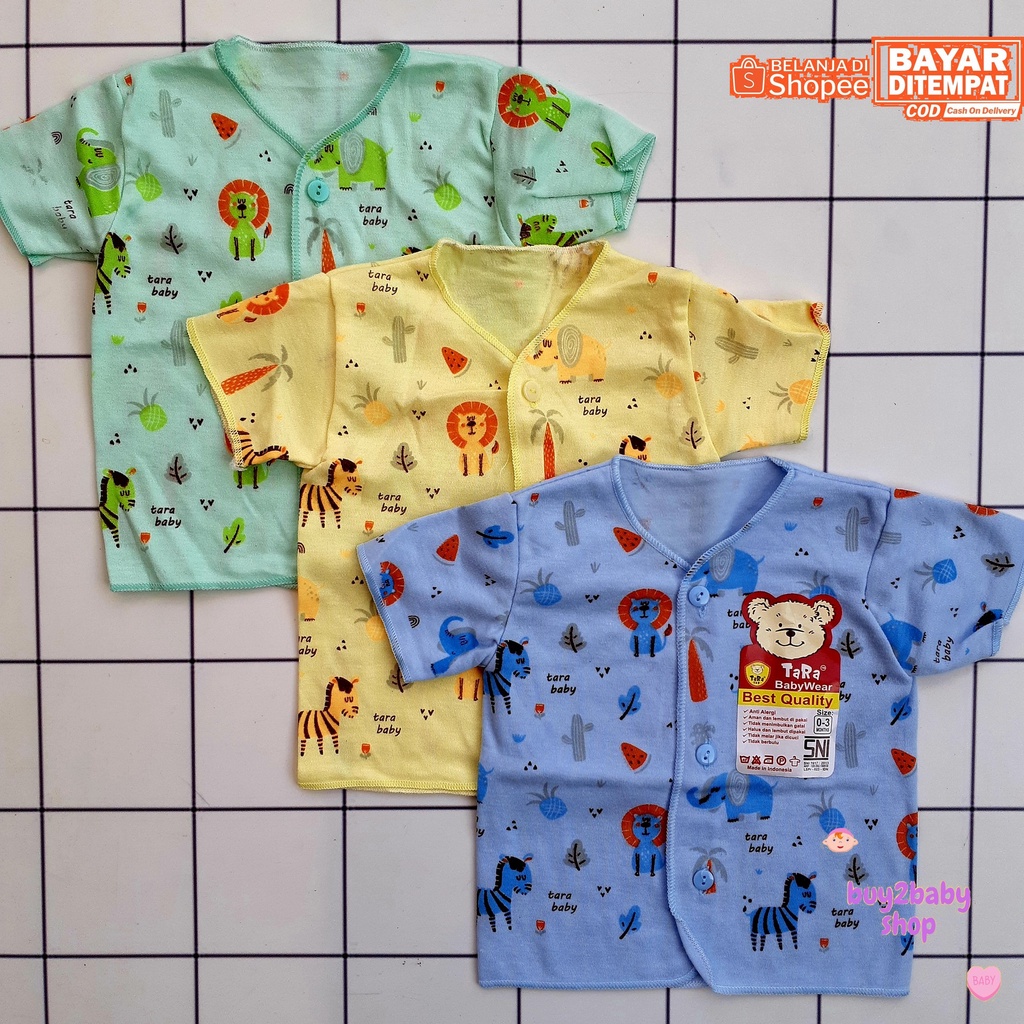 Baju bayi Piyama pendek Tara Cute Forest Series 0-3 Bulan 3 PCS