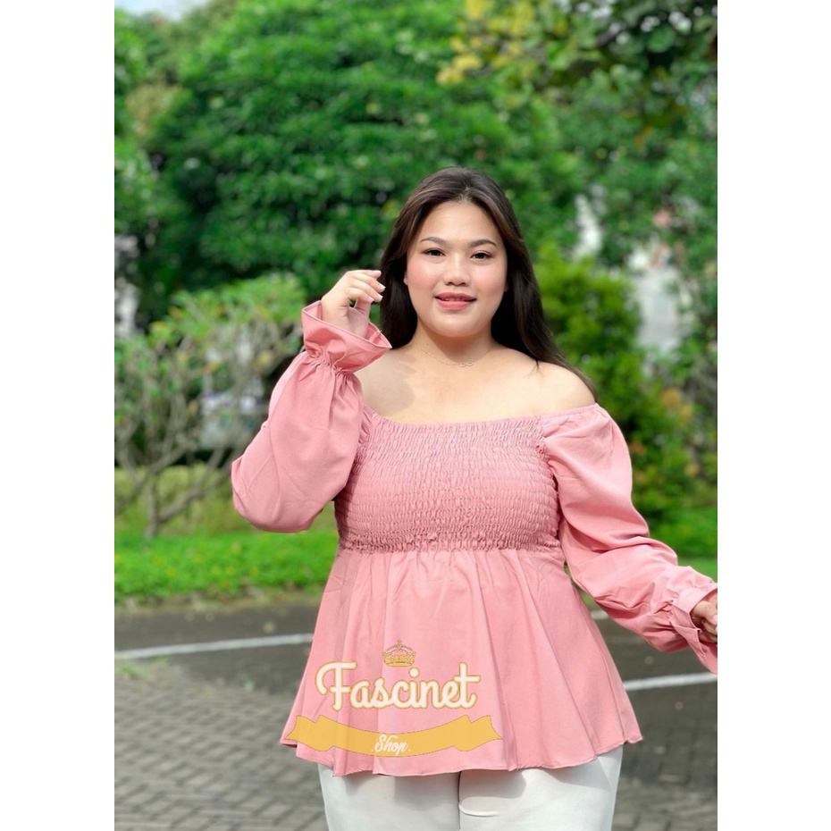 BAJU SABRINA JUMBO L-XXXXL/YURI/Baju Atasan Sabrina Crop Top Blouse Blus KoreanBajuSabrinaTerbaru