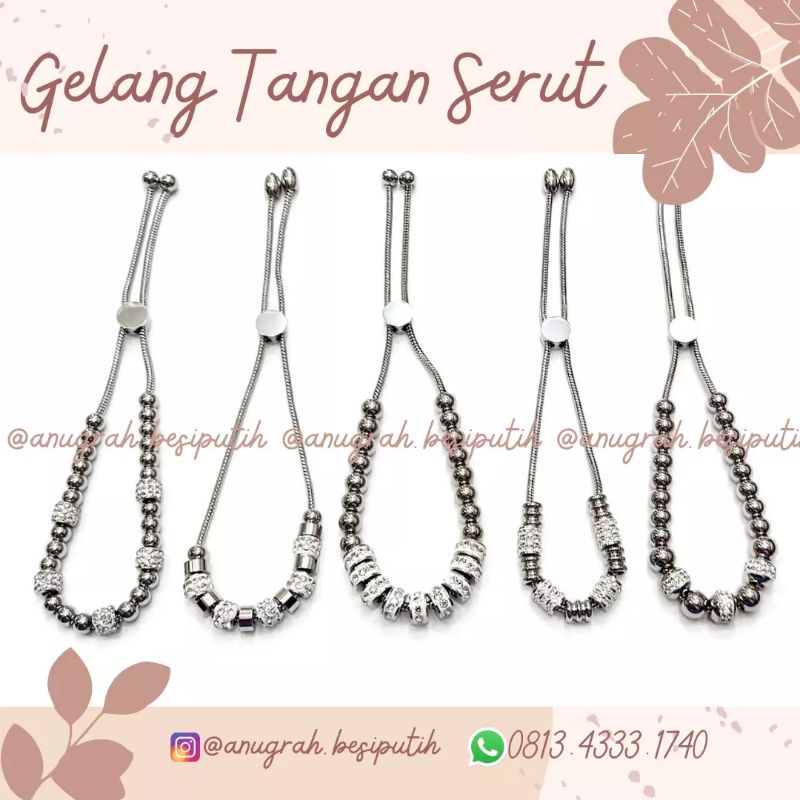 Gelang serut besi putih asli/gelang tangan besi putih