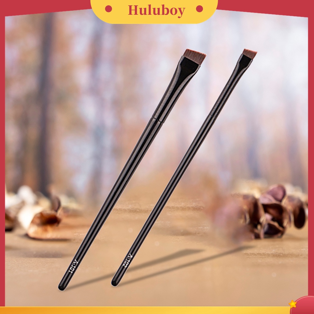 Huluboy Huluboy♡ 2 Pcs Brush Makeup Bahan Nilon Untuk Alis Dan Eyeliner