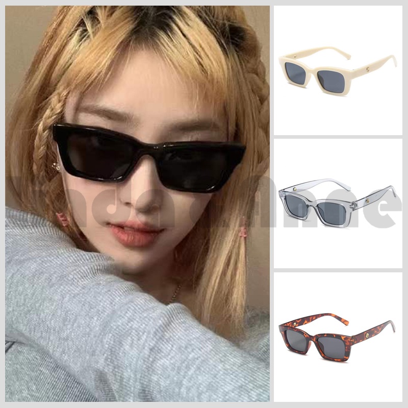 Kacamata Hitam Wanita/Pria Sunglasses Korean INS Fashion - Kacamata Hitam Korea Persegi Panjang Retro Vintage