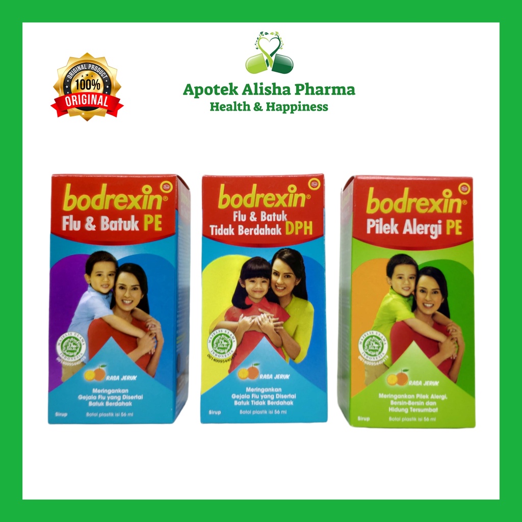 Bodrexin Flu Batuk PE/DPH Syrup/Bodrexin Pilek Alergi Syrup 60ml-Bodrexin Flu Batuk Sirup Obat Batuk Alergi/Batuk Kering/Batuk Berdahak/Flu/Pilek/Hidung Tersumbat/Panas Demam Anak/Bodrexin Sirup Biru/Ungu/Hijau