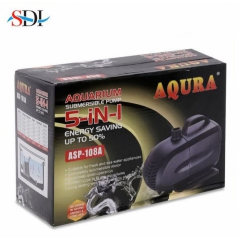 AQURA ASP 108 POMPA CELUP AIR AQUARIUM KOLAM MESIN KOLAM IKAN