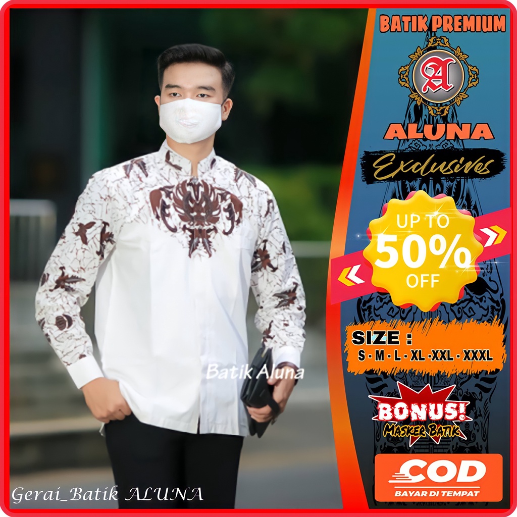 Baju Batik Koko Muslim Solo Danar Hadi Original Kemeja Pria Lengan Panjang Premium Full Furing Aluna