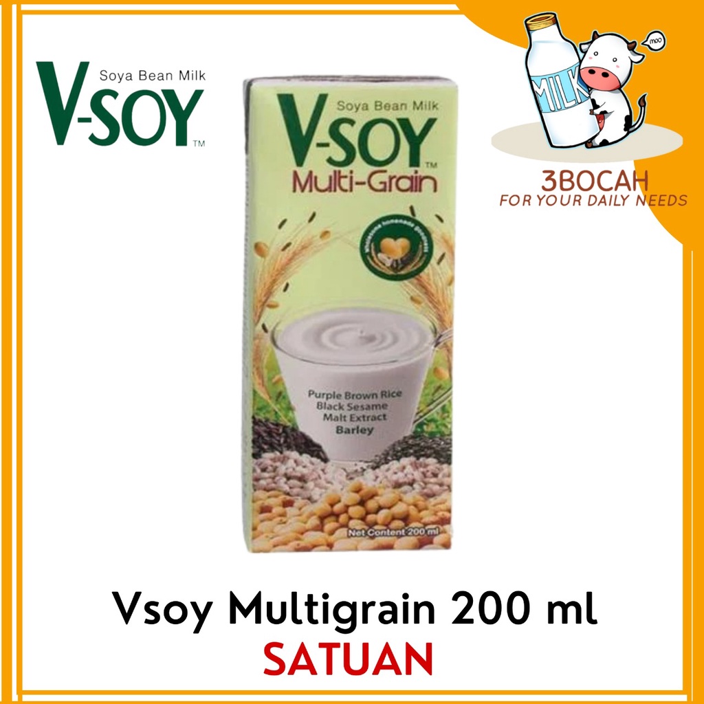 

Vsoy Multigrain 200 ml SATUAN | V-Soy Susu Kedelai 200ml Impor Premium