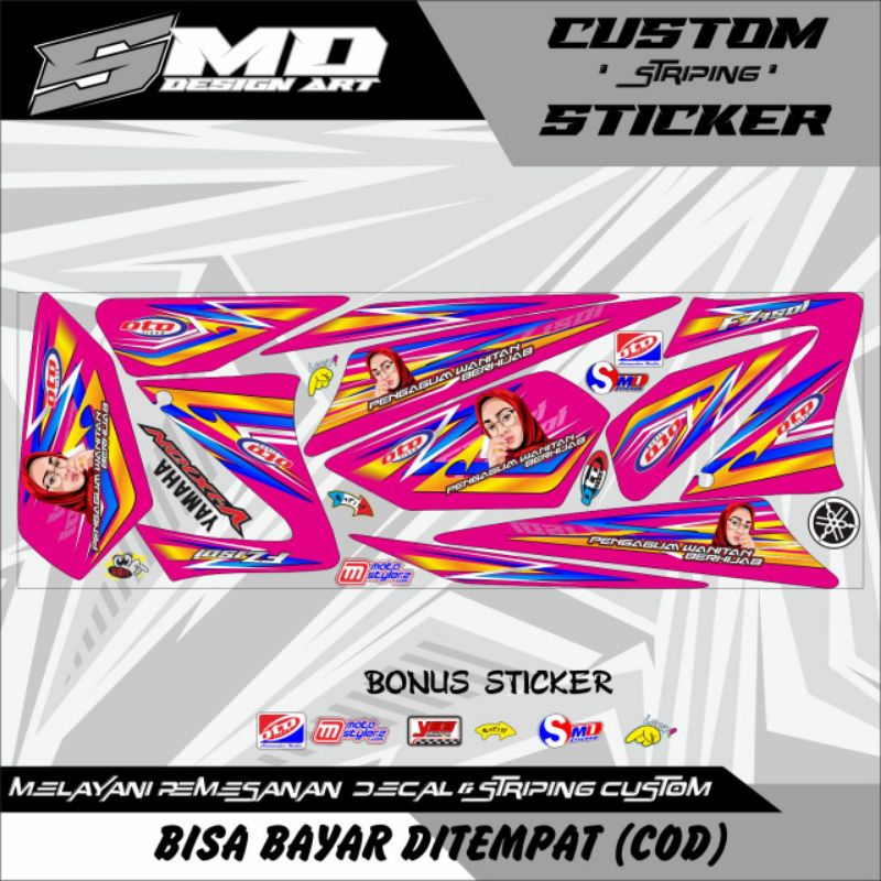 STRIPING VIXION LAMA VARIASI STICKER VIXION OLD WANITA HIJAB