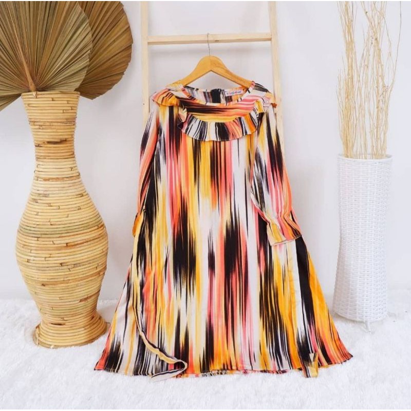 Gamis Cloudya Rainbow Stripy | Busana Muslim Wanita | Gamis Anak Cewek | Gamis Perempuan
