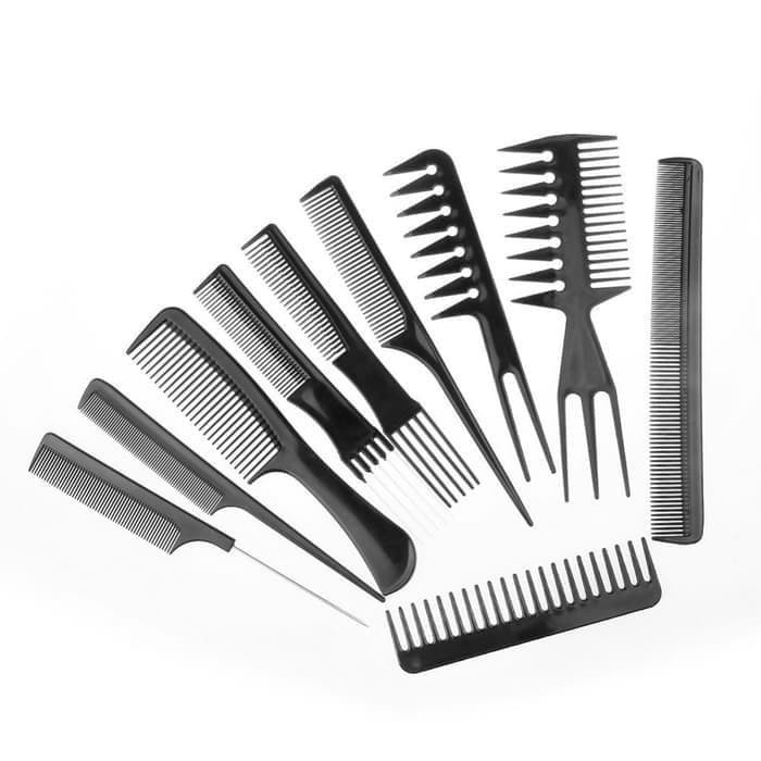 FIT Paket 10 Sisir Rambut Barbershop Tukang Cukur Salon Profesional