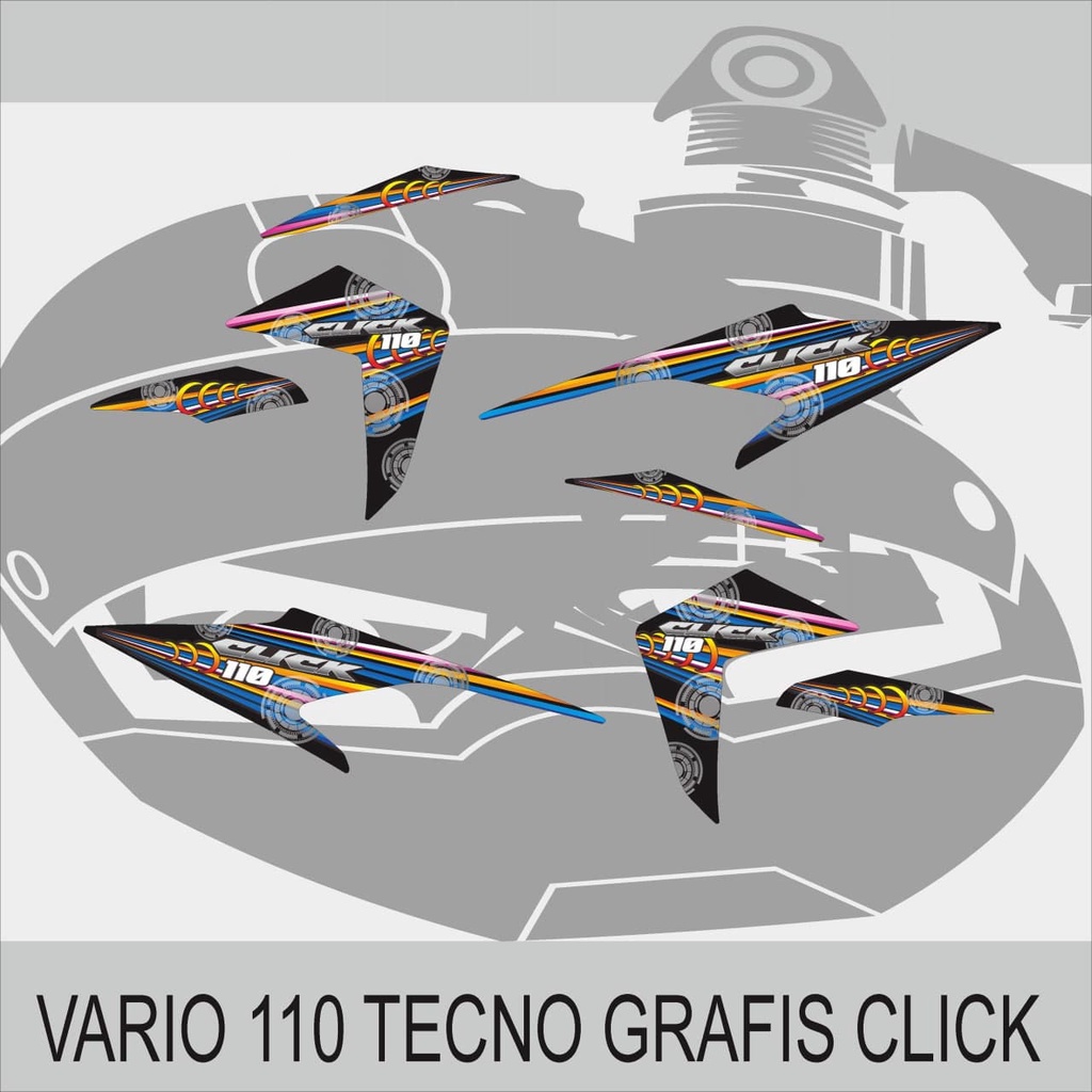 STIKER STRIPING VARIASI HONDA VARIO 110 TECHNO GRAFIS CLICK