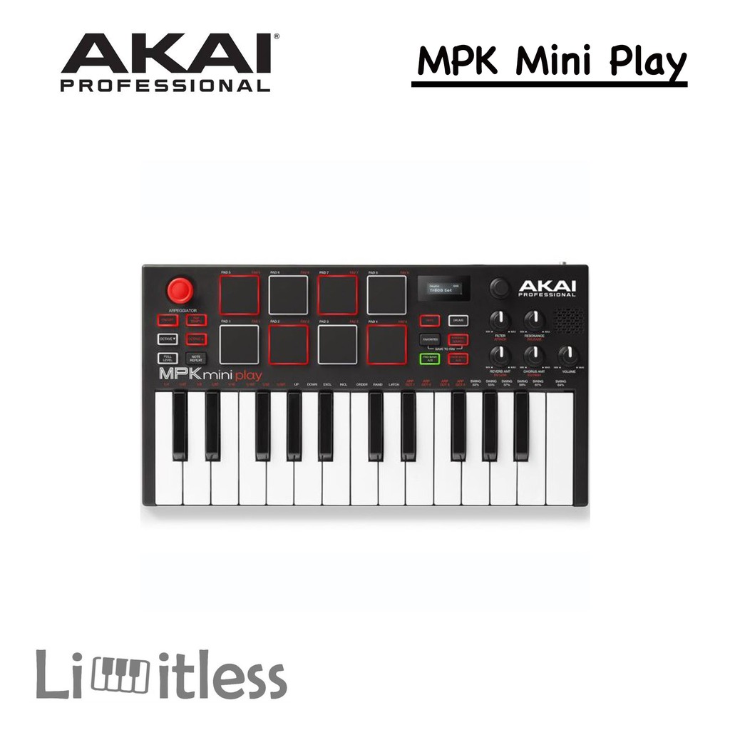 AKAI MPK Mini Play USB Keyboard MIDI Controller Garansi Original
