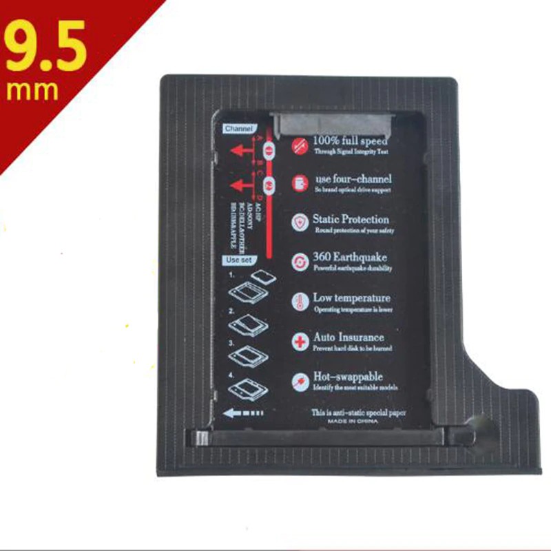 Bebas ongkir 2019 Professional 2nd HDD Caddy 9.5mm SATA 3.0 for 2.5" SSD HDD Hard Disk Case
