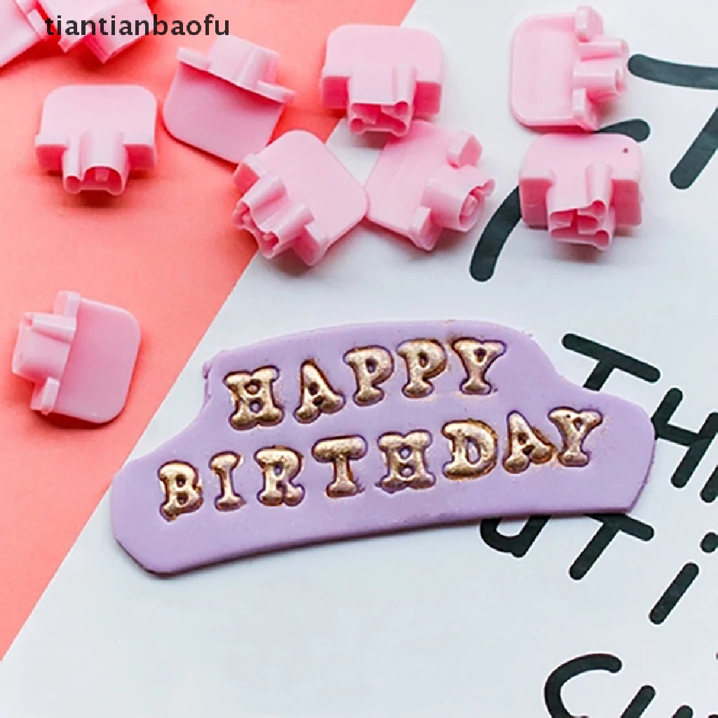 Cetakan Pemotong Kue Model Stempel Timbul Desain Huruf Alfabet