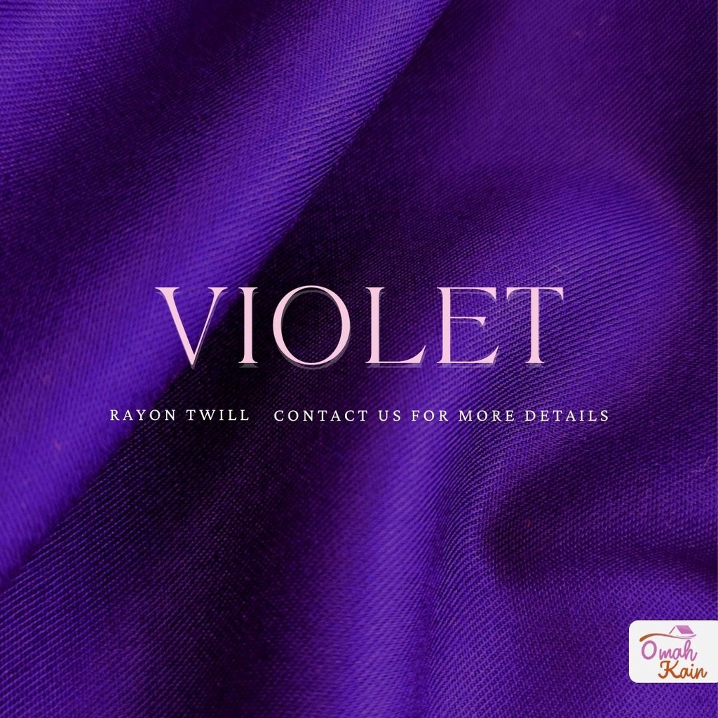 KAIN RAYON TWILL VISCOSE (100% rayon, jatuh, adem, tebal, lembut dan tidak berbulu) #omah kain-Violet